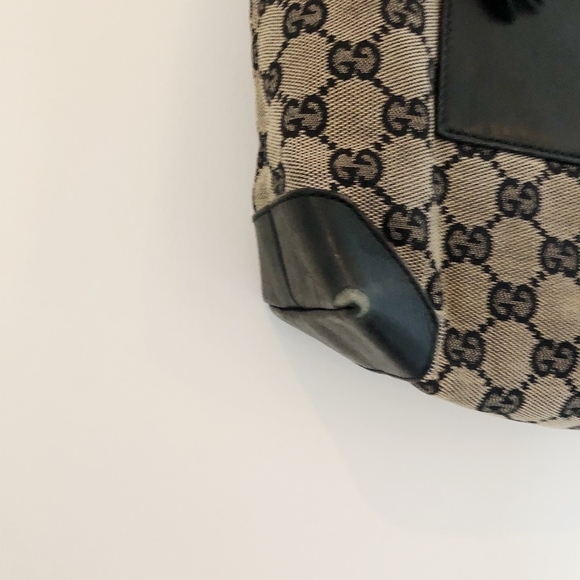 Gucci GG Monogram Handbag Messenger Black beige - Picture 4 of 7